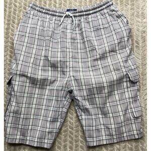 B Sports Men's XL Board Shorts/Trunks Gray‎ Stripes Cargo Trunks